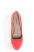 Qupid Penelope 44X Coral Curvy Color Block Platform Pumps