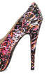 Qupid Penelope 58 Fuchsia Multi Print Studded Platform Pumps