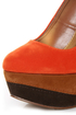 Qupid Penelope 62 Orange Color Block Platform Pumps