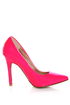 Qupid Potion 01 Neon Pink Patent Pointed Pumps