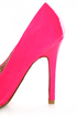 Qupid Potion 01 Neon Pink Patent Pointed Pumps