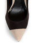 Qupid Potion 05 Black and Beige Cap-Toe Pointed Pumps