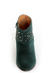 Qupid Priority 46 Green Velvet Spiked and Studded Ankle Boots