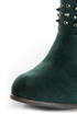 Qupid Priority 46 Green Velvet Spiked and Studded Ankle Boots