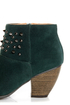 Qupid Priority 46 Green Velvet Spiked and Studded Ankle Boots