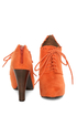 Qupid Puffin 34 Orange Suede Lace-Up Ankle Booties