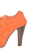 Qupid Puffin 34 Orange Suede Lace-Up Ankle Booties