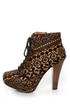 Qupid Puffin 39 Black Fabric Lacy Lace-Up Booties