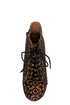 Qupid Puffin 39 Black Fabric Lacy Lace-Up Booties