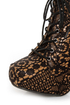Qupid Puffin 39 Black Fabric Lacy Lace-Up Booties