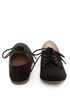 Qupid Salya 585 Black Suede Lace-Up Oxfords