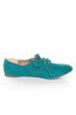 Qupid Salya 585 Teal Suede Lace-Up Oxfords