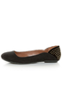 Qupid Savana 156 Black Suede Studded Ballet Flats