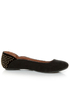 Qupid Savana 156 Black Suede Studded Ballet Flats