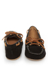 Qupid Serina 720 Black Suede Moccasin-Meets-Boat Shoe Flats
