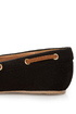 Qupid Serina 720 Black Suede Moccasin-Meets-Boat Shoe Flats