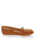 Qupid Serina 720 Rust Suede Moccasin-Meets-Boat Shoe Flats