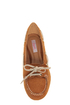 Qupid Serina 720 Rust Suede Moccasin-Meets-Boat Shoe Flats
