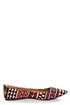 Qupid Site 01 Black and Beige Fabric Print Pointed Flats