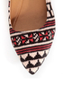 Qupid Site 01 Black and Beige Fabric Print Pointed Flats