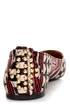 Qupid Site 01 Black and Beige Fabric Print Pointed Flats