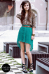 Qupid Luxe Spirite Green Velvet Studded Tassel Heels