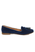 Qupid Strip 40 Blue Velvet Tassel Smoking Slipper Flats