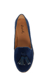 Qupid Strip 40 Blue Velvet Tassel Smoking Slipper Flats
