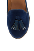 Qupid Strip 40 Blue Velvet Tassel Smoking Slipper Flats