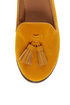 Qupid Strip 40 Mustard Velvet Tassel Smoking Slipper Flats