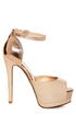 Qupid Tatum 32 Nude Patent Metallic Platform Pumps