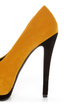 Qupid Tatum 44 Mustard Keyhole Peep Toe Platform Pumps