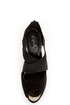 Qupid Tatum 64 Black Banded Peep Toe Platform Heels