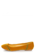 Qupid Thesis 173 Mustard Angora Perforated Ballet Flats