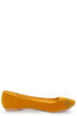 Qupid Thesis 173 Mustard Angora Perforated Ballet Flats
