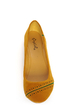 Qupid Thesis 173 Mustard Angora Perforated Ballet Flats