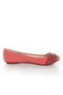 Qupid Thesis 193 Coral Nubuck Two Tone Toe Band Ballet Flats