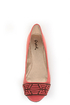 Qupid Thesis 193 Coral Nubuck Two Tone Toe Band Ballet Flats
