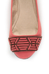 Qupid Thesis 193 Coral Nubuck Two Tone Toe Band Ballet Flats