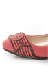 Qupid Thesis 193 Coral Nubuck Two Tone Toe Band Ballet Flats