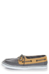 Qupid Trivia 14 Grey Twill Color Block Boat Shoes