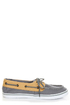 Qupid Trivia 14 Grey Twill Color Block Boat Shoes