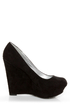 Qupid Worthy 01X Black Suede Platform Wedges