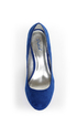 Qupid Worthy 01X Cobalt Blue Suede Platform Wedges
