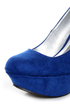 Qupid Worthy 01X Cobalt Blue Suede Platform Wedges