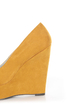 Qupid Worthy 01X Mustard Yellow Suede Platform Wedges
