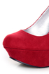 Qupid Worthy 01X Red Suede Platform Wedges