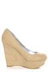 Qupid Worthy 01X Taupe Suede Platform Wedges