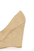 Qupid Worthy 01X Taupe Suede Platform Wedges