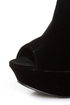 Qupid Worthy 20 Black Velvet Peep Toe Wedge Ankle Boots